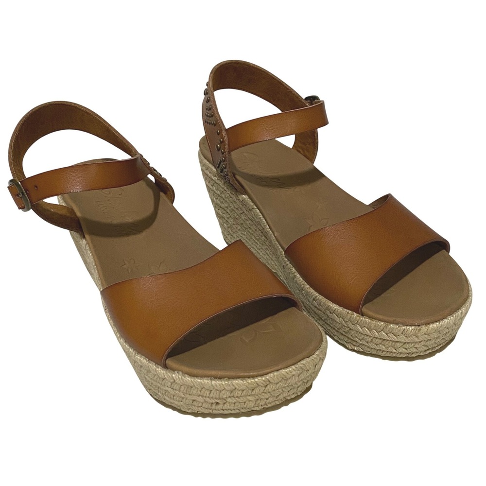 Skechers Cali Brit Edgy Days Espadrille Wedge Studded Sandals Womens 11 Luxefoam
